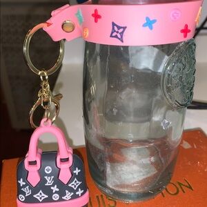 Monogram bag/purse charm keychain wristlet